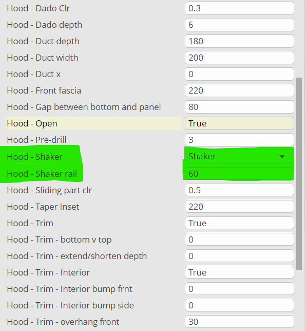 Range Hood - Taper Routed